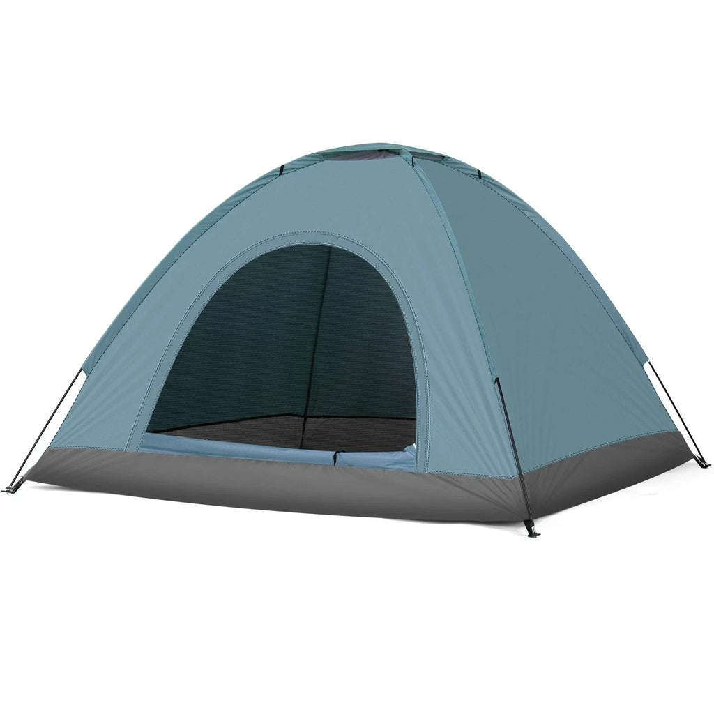 3-4 Person Camping Tent With Round Roof Portable 200*200*135 cm Blue